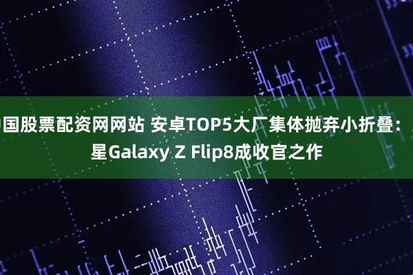 中国股票配资网网站 安卓TOP5大厂集体抛弃小折叠：三星Galaxy Z Flip8成收官之作